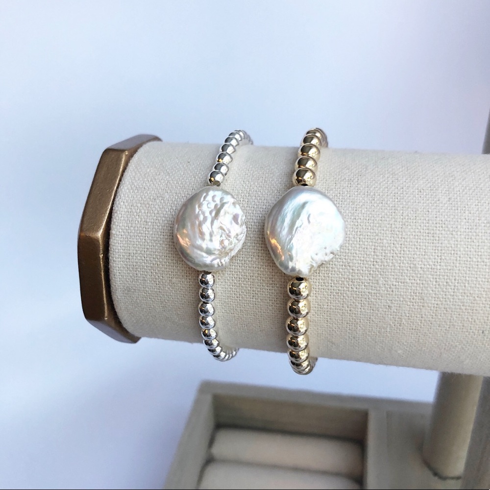 FRESHWATER PEARLS | Gold-filled Silver Bracelet